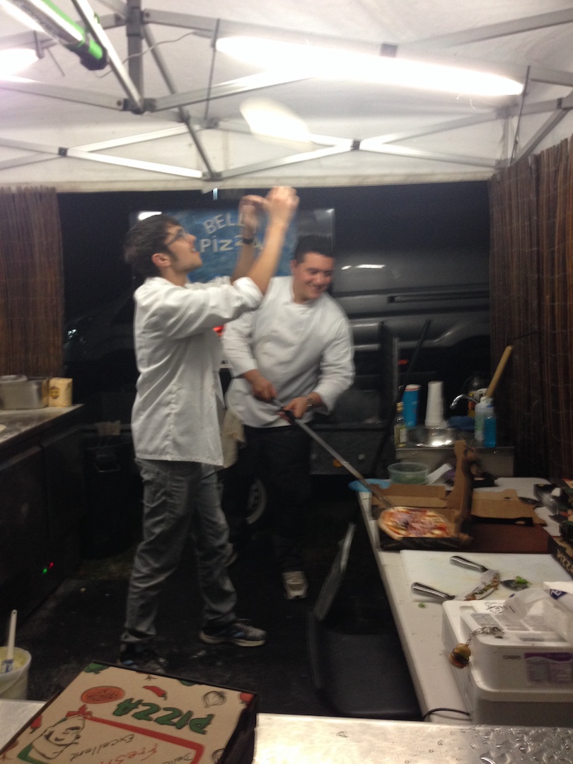 Stretching the Pizza Base.JPG
